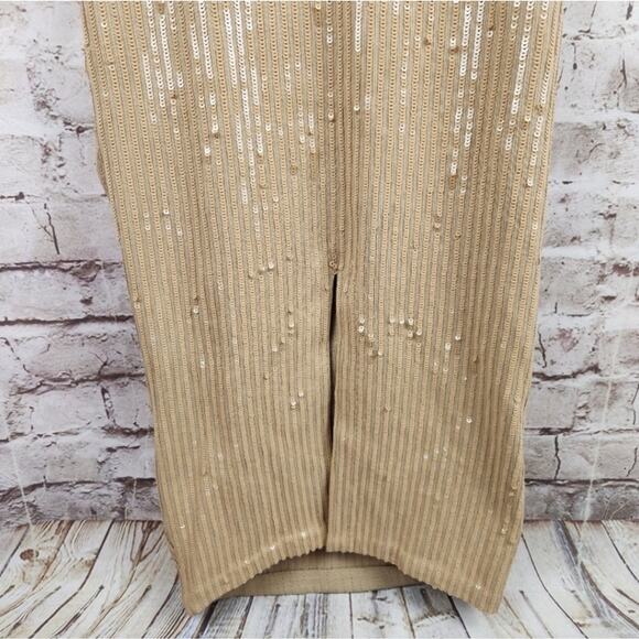 Retrofete Sariah Sequin Dress in Nude Size XL NWT Sleeveless Cutout Midi - Picture 10 of 14
